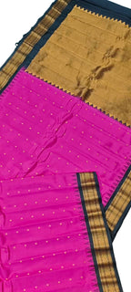 Pink Gadwal Handloom Pure Silk Saree