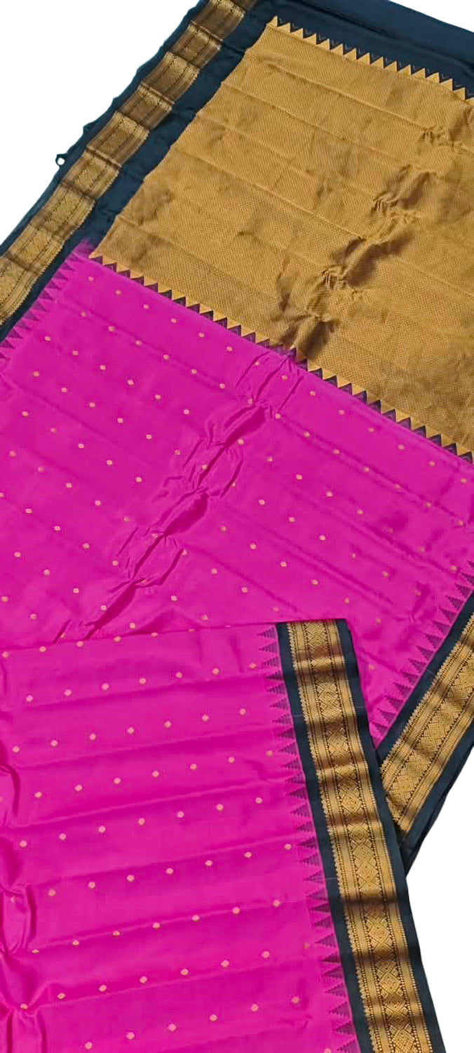 Pink Gadwal Handloom Pure Silk Saree