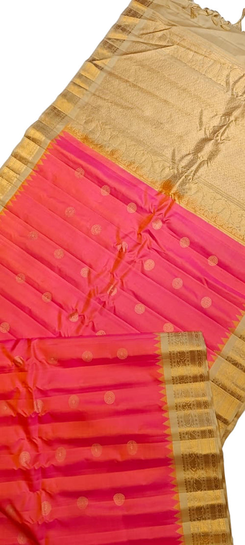 Pink Handloom Gadwal Pure Silk Saree