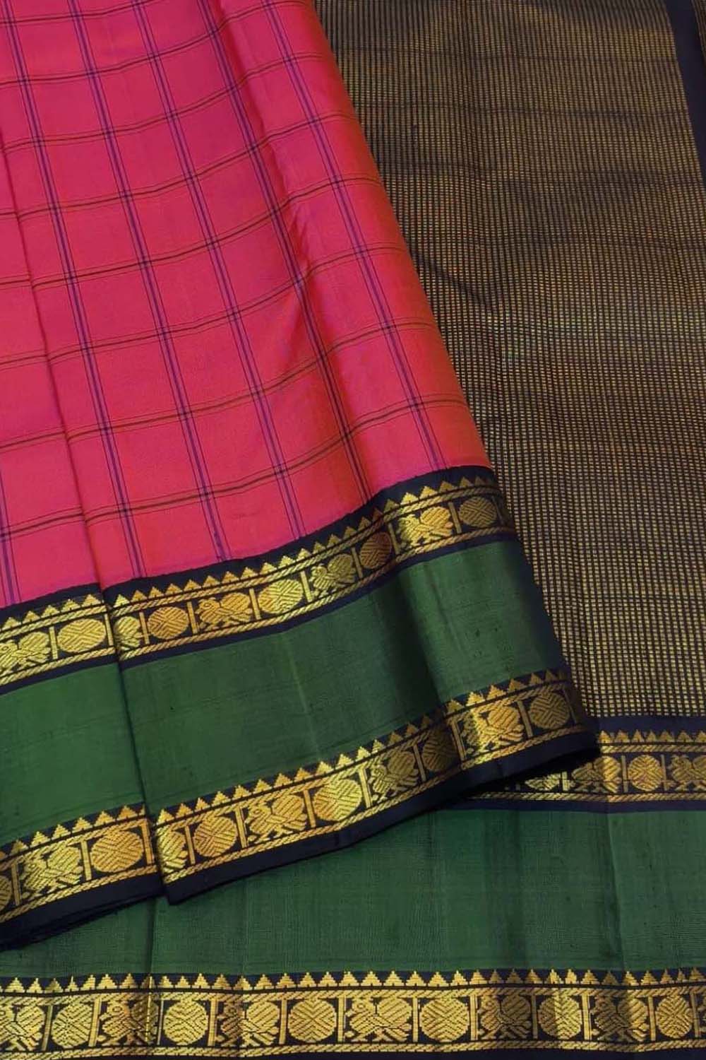 Pink Handloom Kanjeevaram Pure Silk Saree