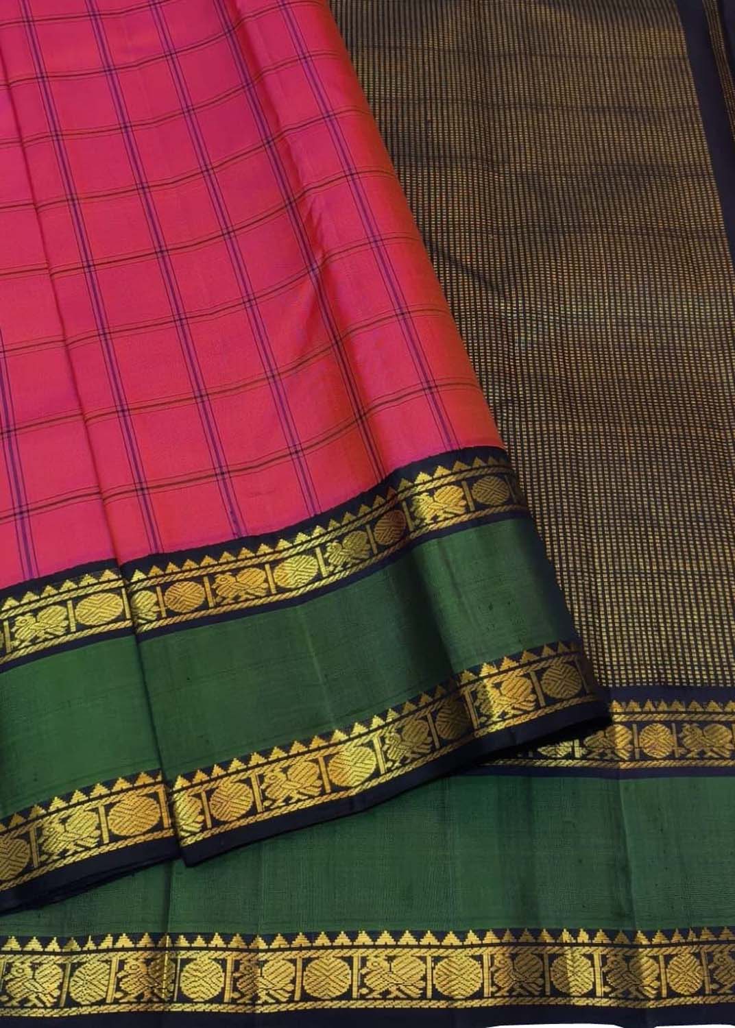 Pink Handloom Kanjeevaram Pure Silk Saree