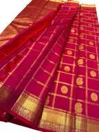 Pink Handloom Kanjeevaram Pure Silk Saree — Handwoven, Festive & Bridal