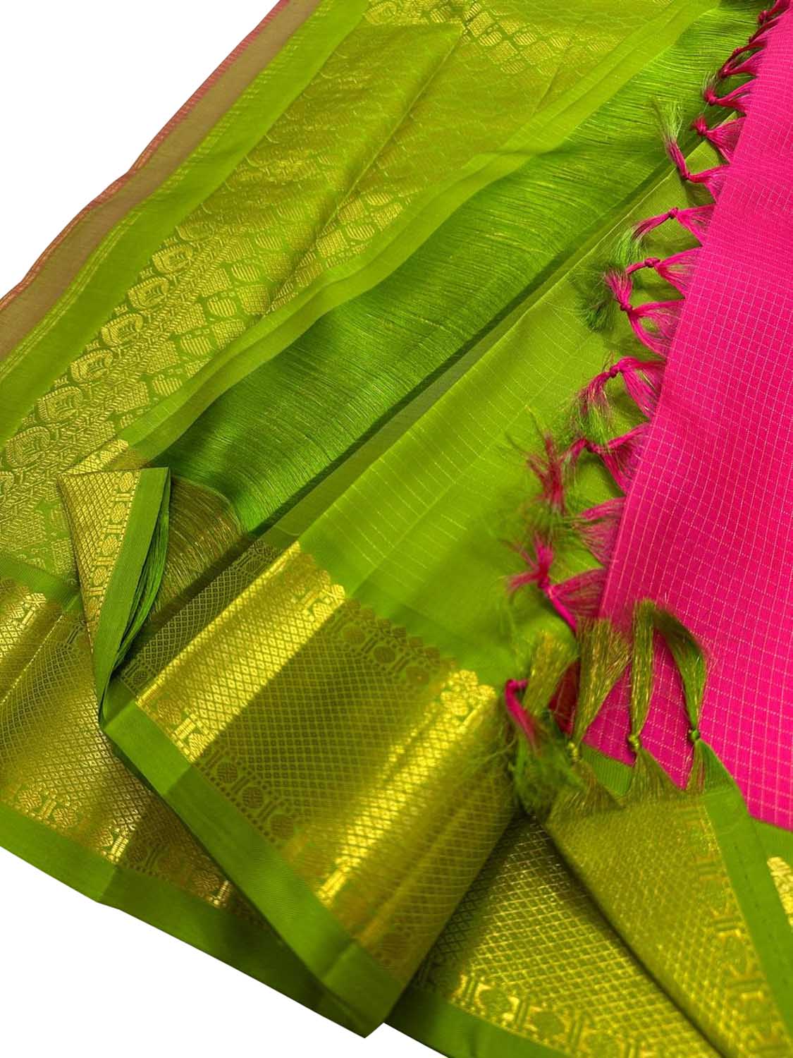 Pink Kanjeevaram Pure Silk Saree Handloom Weave Festive
