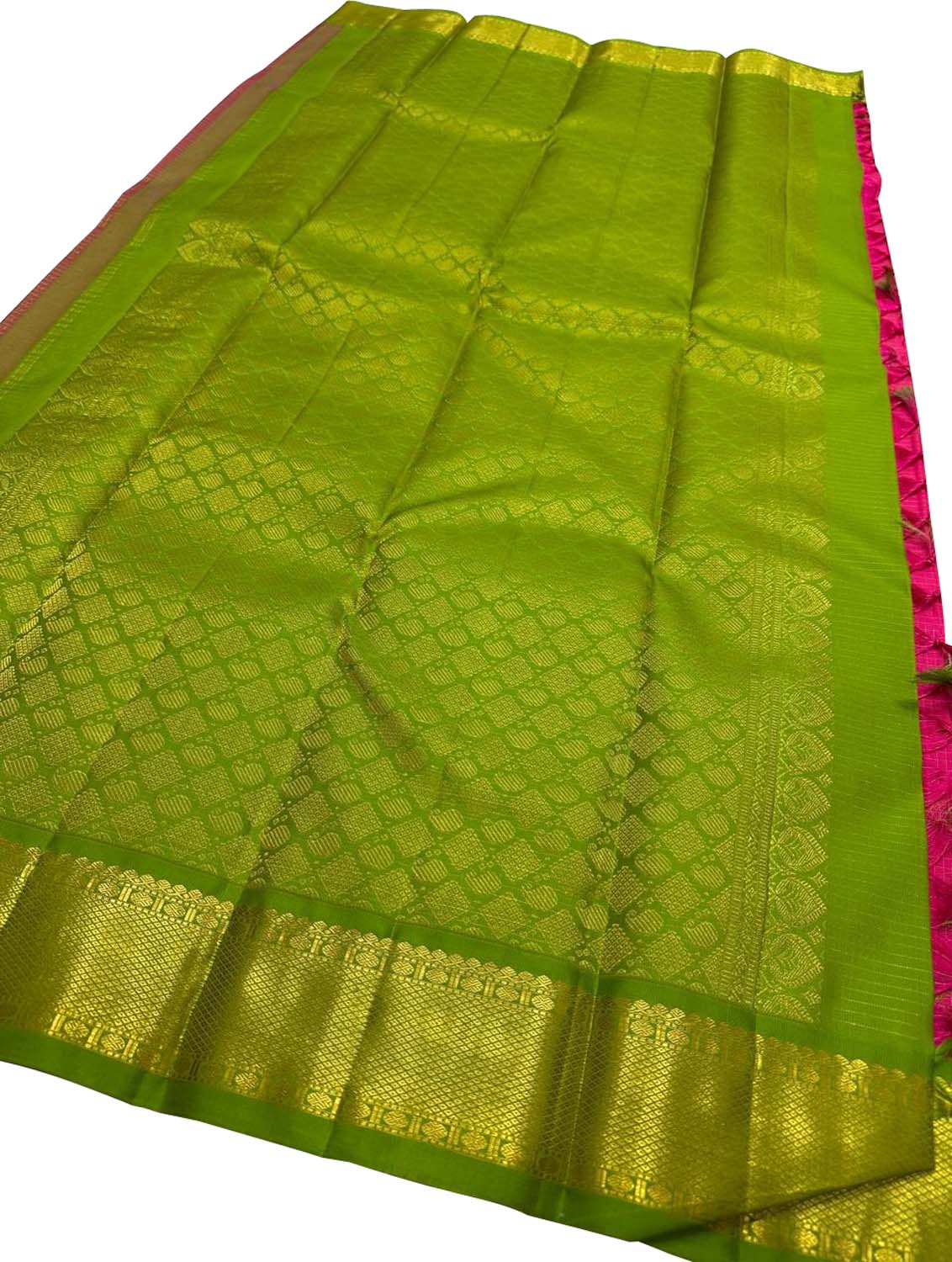 Pink Kanjeevaram Pure Silk Saree Handloom Weave Festive