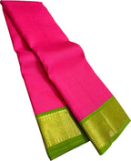 Pink Kanjeevaram Pure Silk Saree Handloom Weave Festive