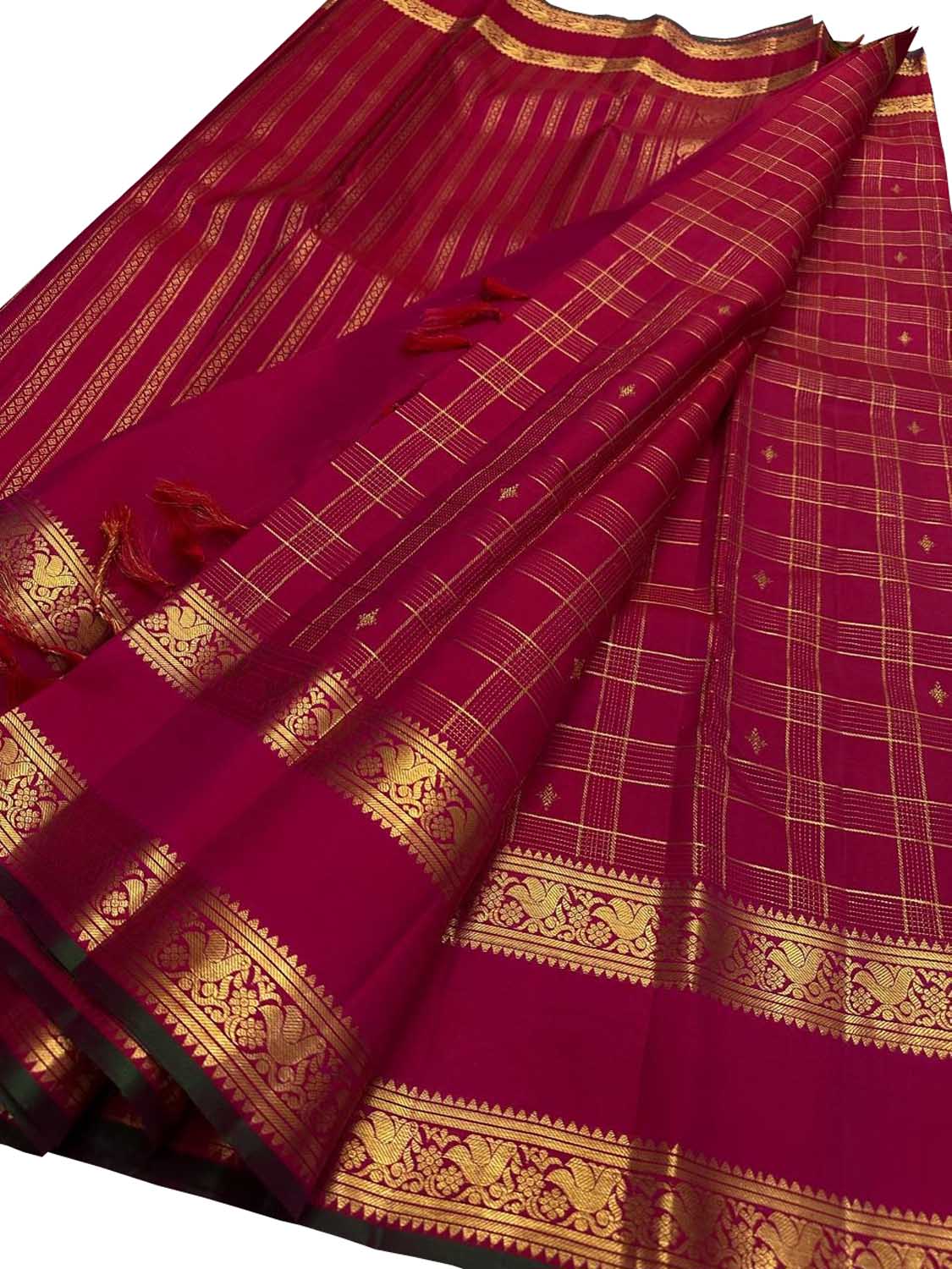 Pink Kanjeevaram Pure Silk Saree Handloom Weave Festive