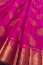 Pink Kanjeevaram Pure Silk Saree — Handloom Weave, Wedding