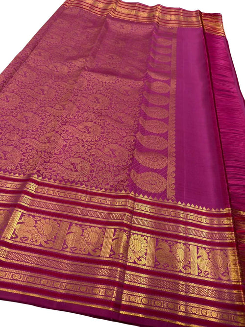 Pink Kanjeevaram Pure Silk Saree Handloom Festive Celebration