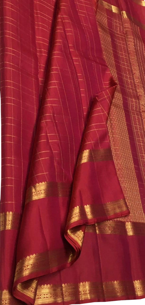 Pink Handloom Kanjeevaram Pure Silk Saree — Annam Bird Zari Pallu, Festive