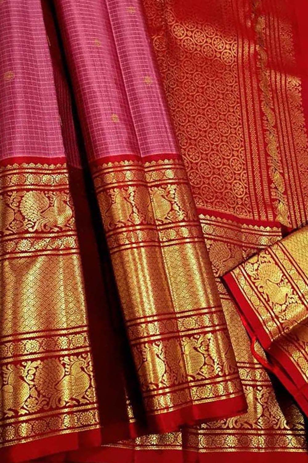Pink Handloom Kanjeevaram Pure Silk Saree