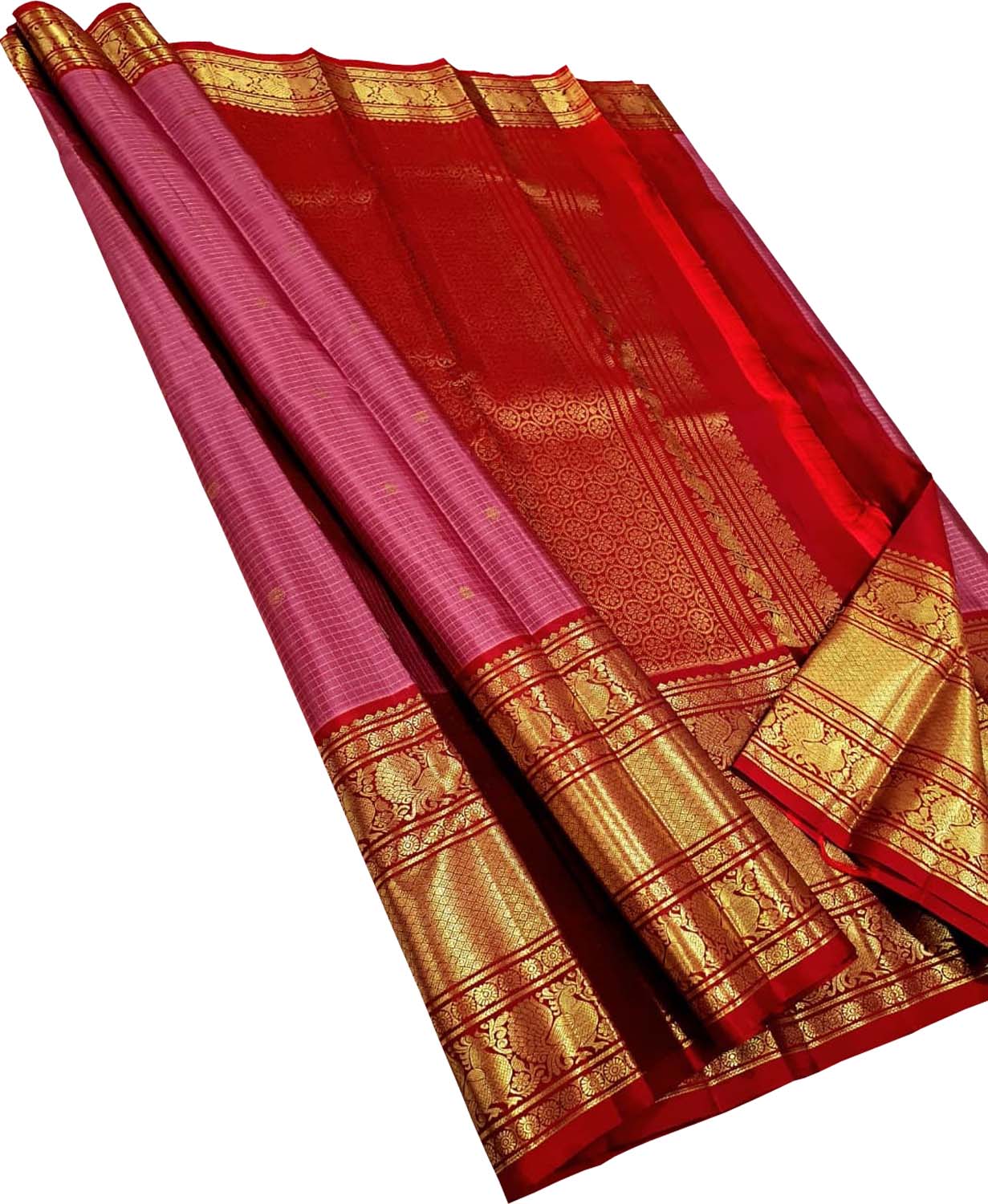 Pink Handloom Kanjeevaram Pure Silk Saree