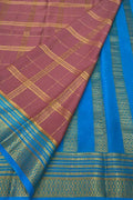 Pink Mysore Crepe Silk Checks Saree — Handloom Weave, Occasions