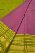 Pink Mysore Pure Crepe Silk Saree Handloom Weave Festive