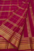 Pink Handloom Mysore Pure Crepe Silk Saree