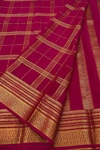 Pink Handloom Mysore Pure Crepe Silk Saree