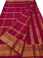 Pink Handloom Mysore Pure Crepe Silk Saree