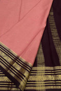 Pink Handloom Mysore Pure Crepe Silk Saree