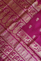 Pink Swarnachari Pure Silk Saree — Handloom Weave, Festive & Wedding