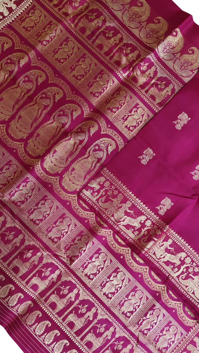 Pink Swarnachari Pure Silk Saree — Handloom Weave, Festive & Wedding