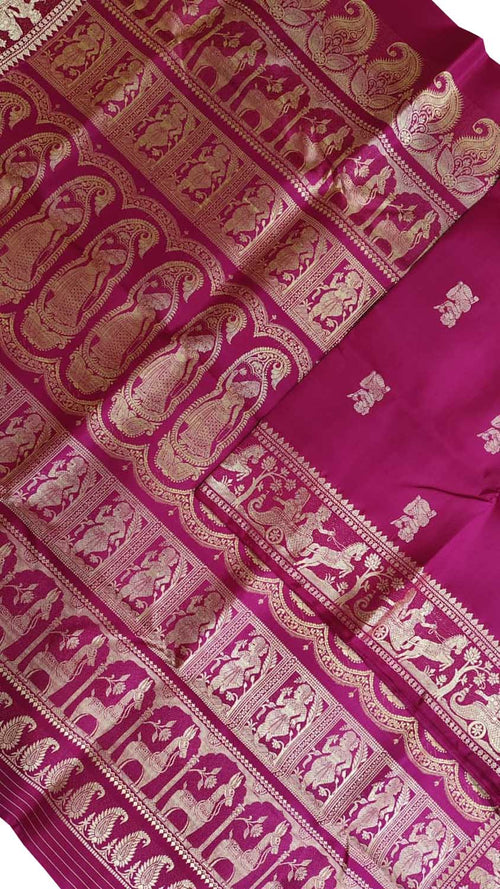 Pink Swarnachari Pure Silk Saree — Handloom Weave, Festive & Wedding