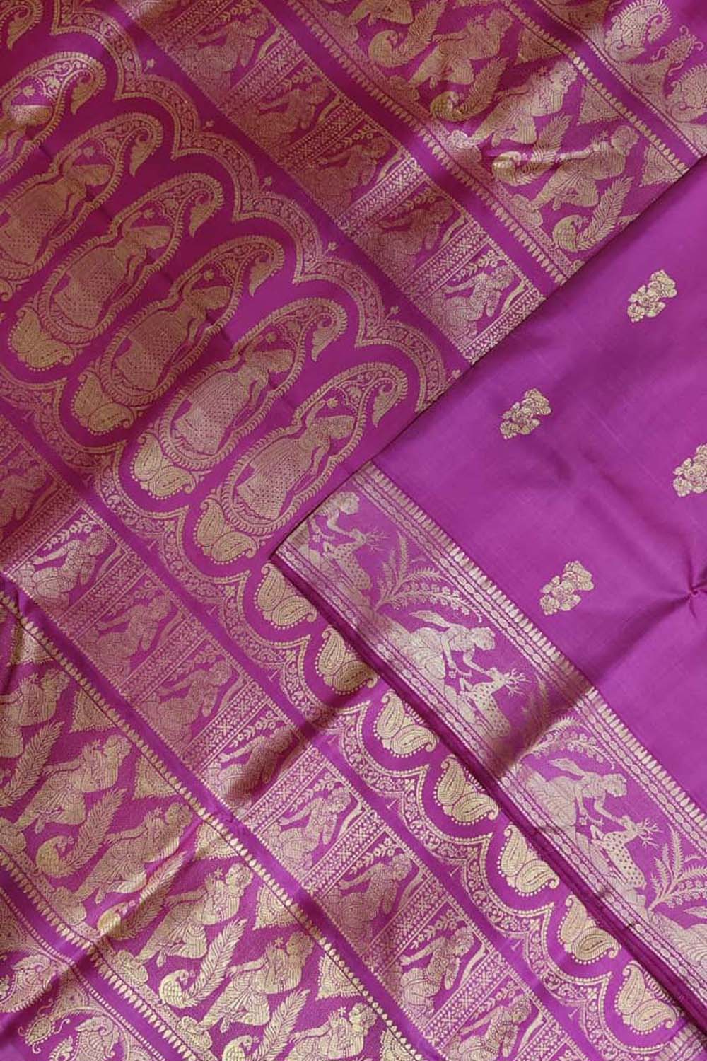 Pink Swarnachari Pure Silk Saree — Handloom Zari Weave, Festive Wear
