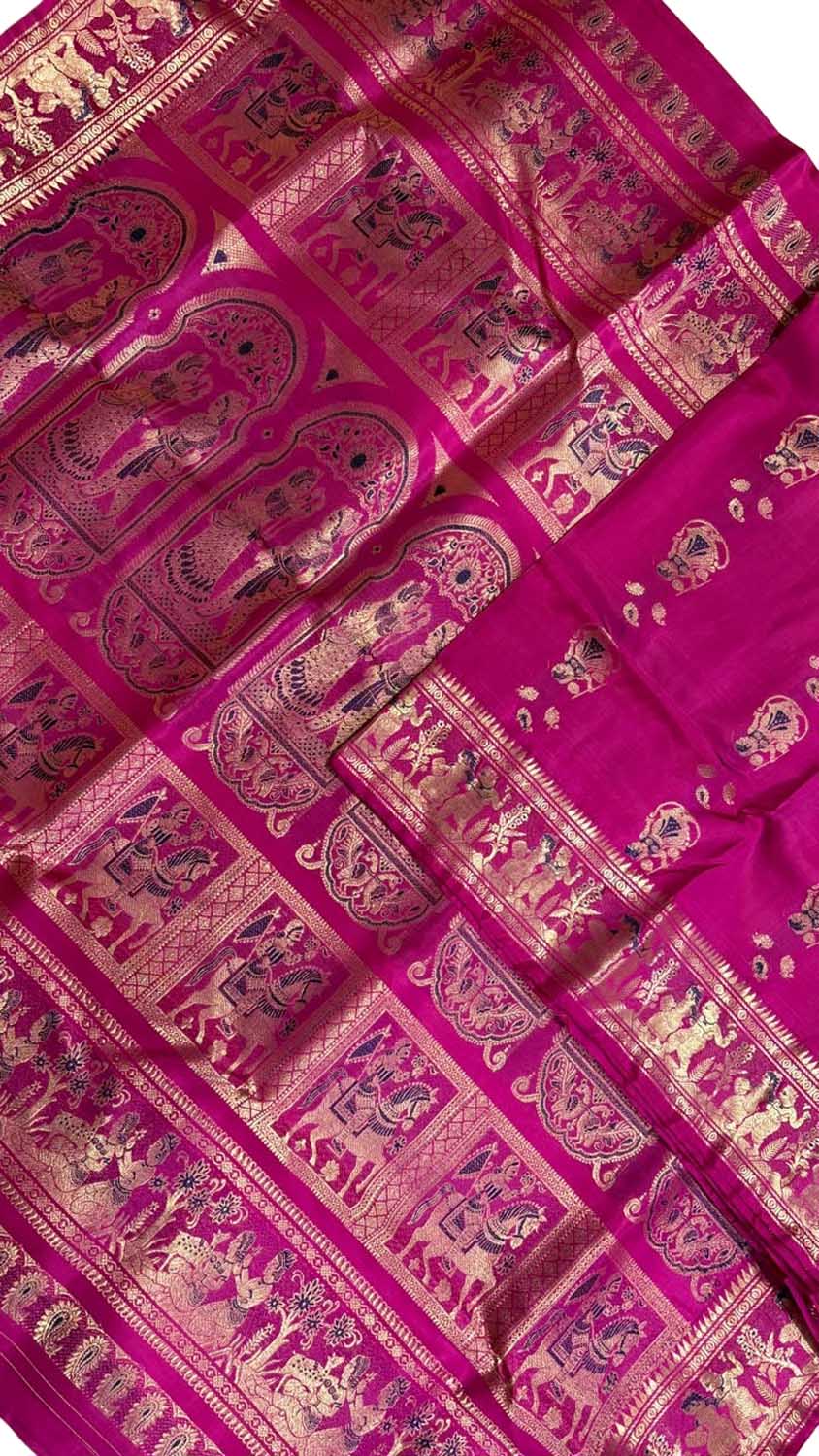 Pink Swarnachari Pure Silk Saree Handloom Woven Festive