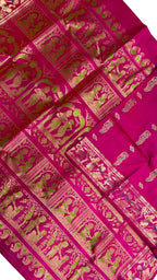 Pink Swarnachari Pure Silk Saree Handloom Woven Wedding