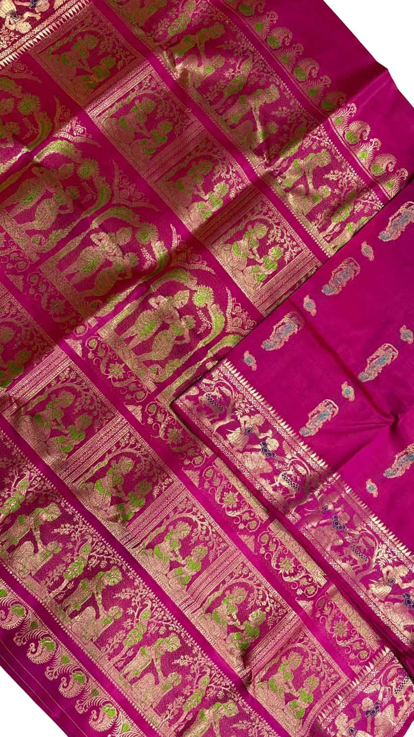 Pink Swarnachari Pure Silk Saree Handloom Woven Wedding