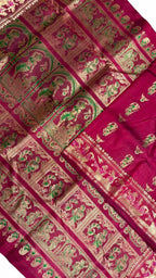 Pink Swarnachari Pure Silk Saree Handloom Woven Festive