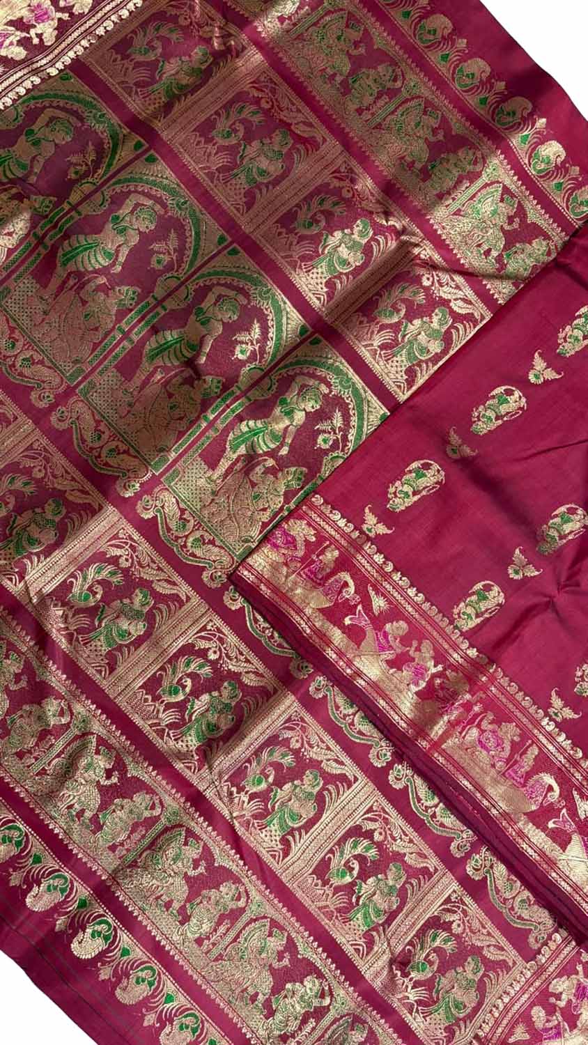 Pink Swarnachari Pure Silk Saree Handloom Woven Festive