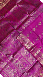 Pink Handloom Swarnachari Pure Silk Saree