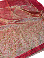 Red Mashru Silk Tanchui Weaved Banarasi Saree