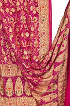 Pink Pure Georgette Bandhani Neem Zari Dupatta