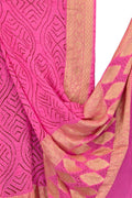 Pink Pure Georgette Bandhani Rai Bandhej Dupatta