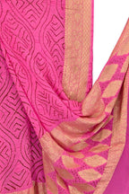Pink Pure Georgette Bandhani Rai Bandhej Dupatta