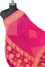 Pink Pure Georgette Bandhani Rai Bandhej Dupatta