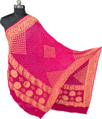 Pink Pure Georgette Bandhani Rai Bandhej Dupatta