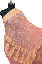Pink Pure Georgette Bandhani Rai Bandhej Dupatta