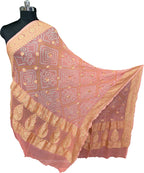 Pink Pure Georgette Bandhani Rai Bandhej Dupatta