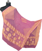 Pink Pure Georgette Bandhani Rai Bandhej Dupatta
