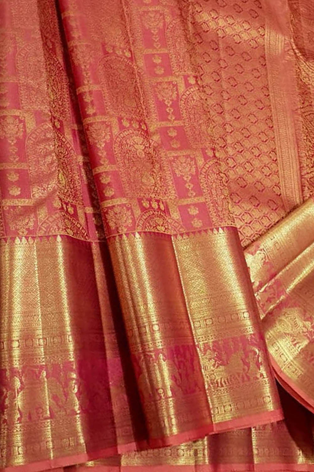 Pink Pure Kanjeevaram Silk Saree Festive