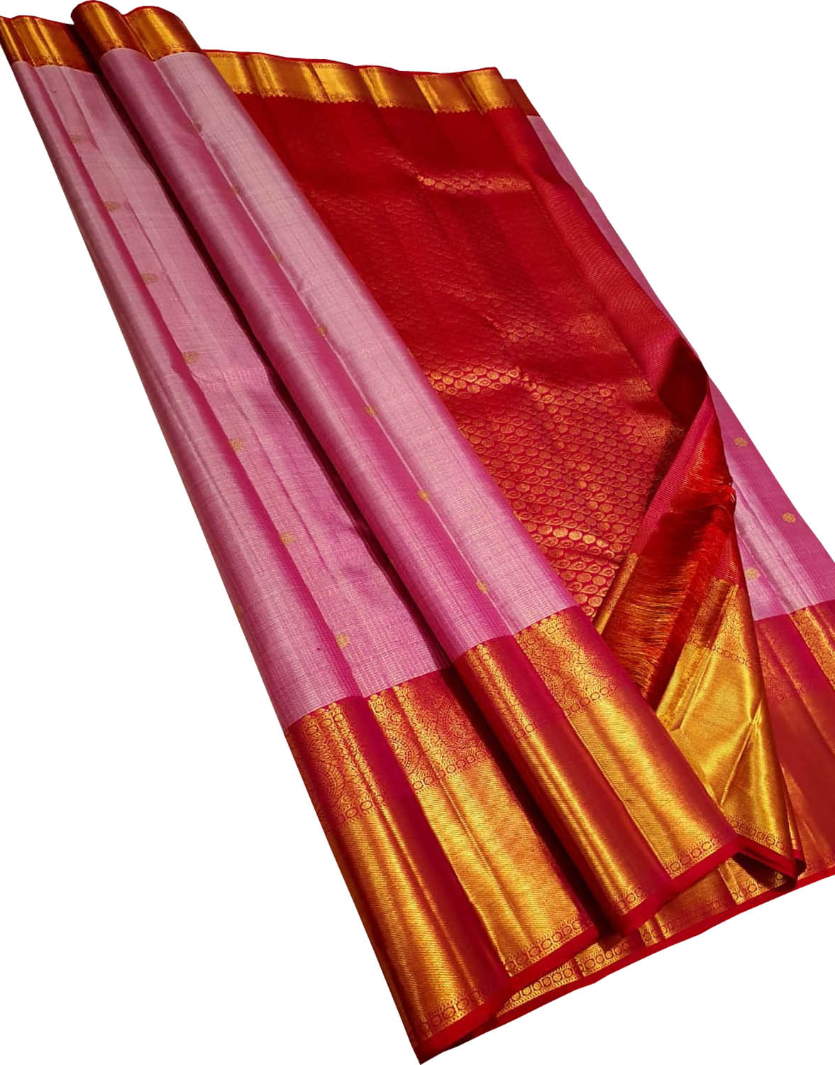 Pink Pure Kanjeevaram Silk Handloom Saree