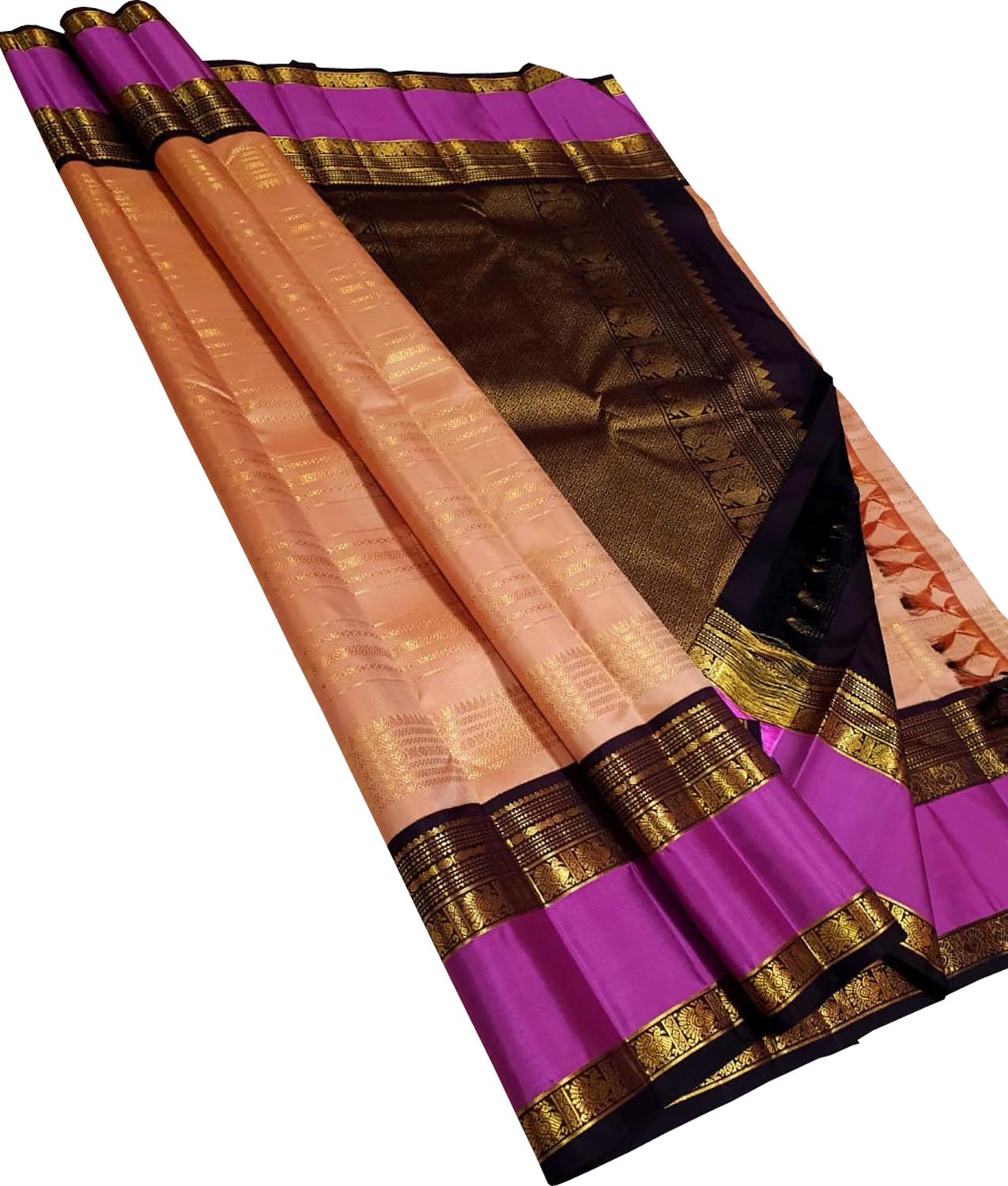 Pink Kanjeevaram Silk Handloom Saree Bridal