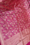 Pink Pure Katan Silk Banarasi Handloom Saree