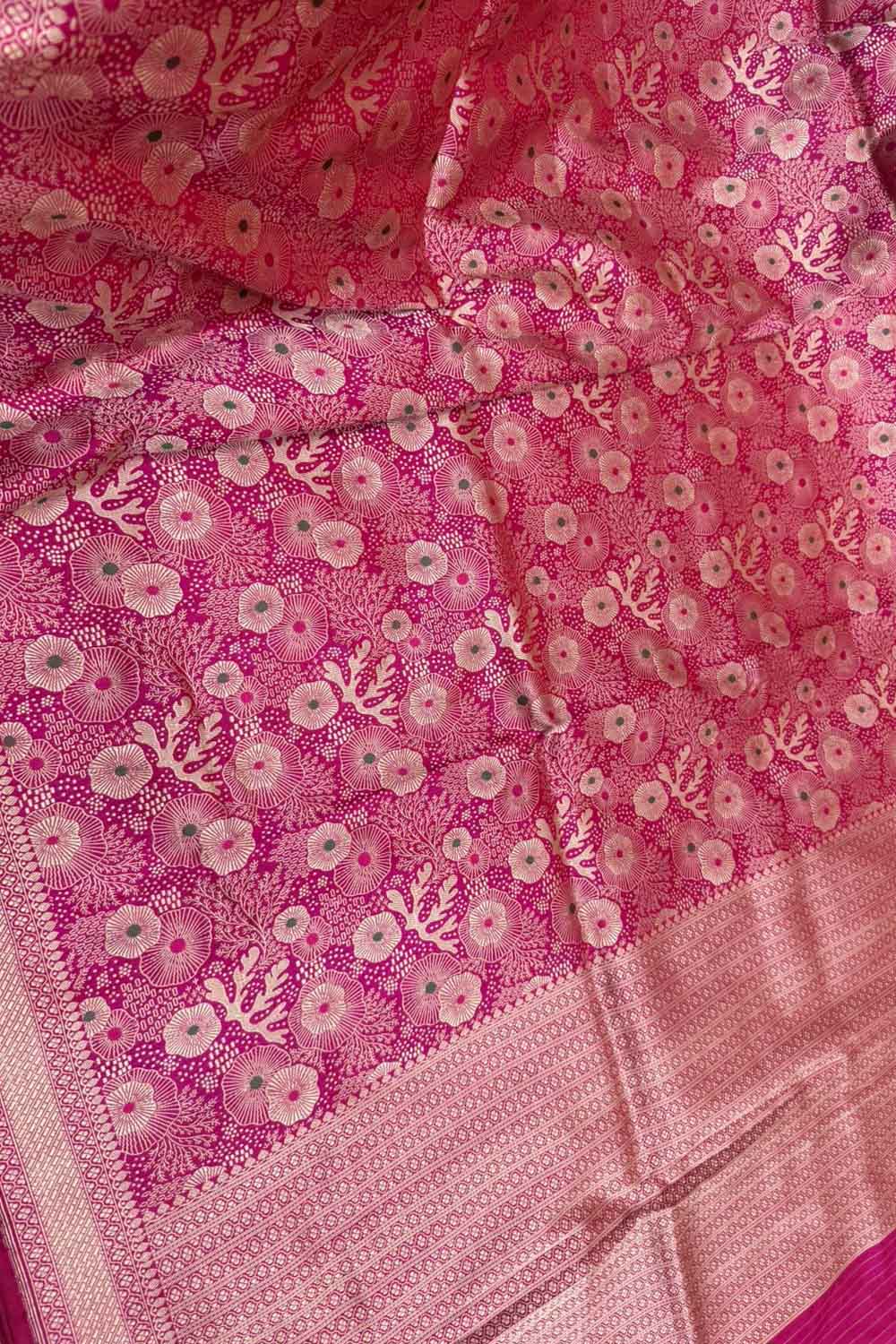 Pink Pure Katan Silk Banarasi Handloom Saree