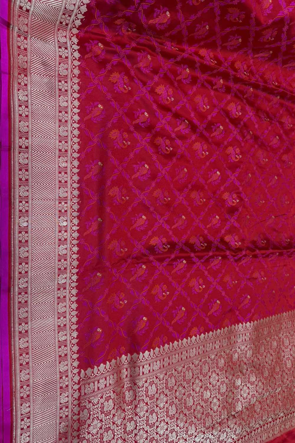 Pink Pure Katan Silk Banarasi Handloom Saree