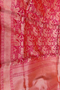Pink Pure Katan Silk Banarasi Saree Handloom Ethnic Wear