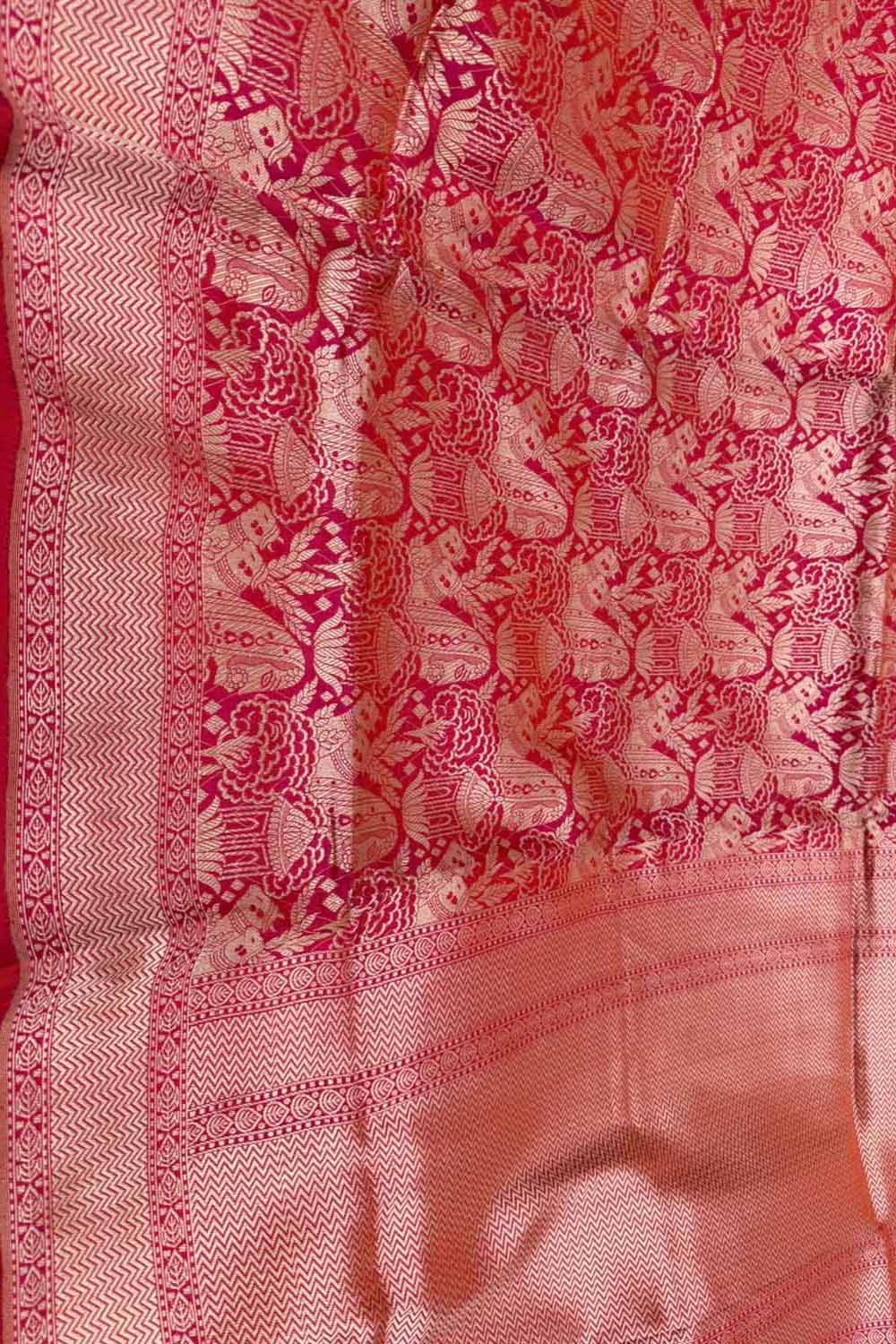 Pink Pure Katan Silk Banarasi Saree Handloom Ethnic Wear