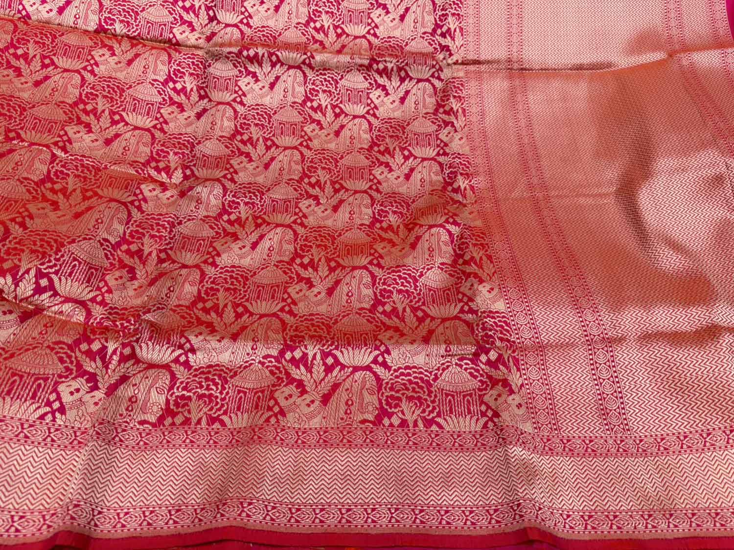 Pink Pure Katan Silk Banarasi Saree Handloom Ethnic Wear
