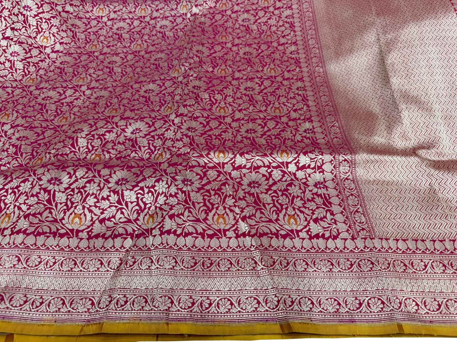 Pink Katan Silk Banarasi Handloom Saree Wedding Ethnic Wear